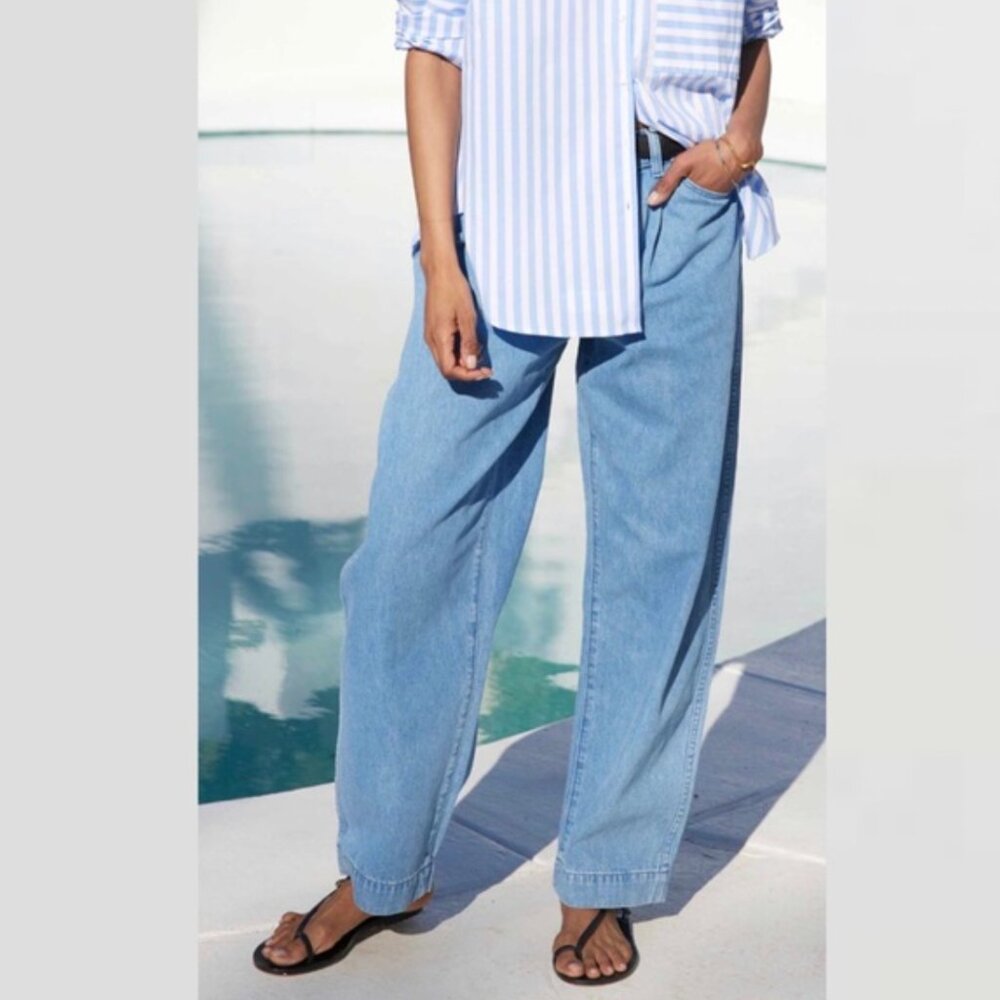 AYR || The Hooky High-Rise Wide Leg Baggy Jeans Pleated Cotton Hemp 28